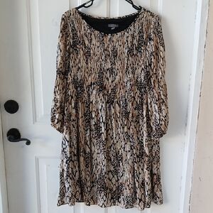 Ninety Black and Tan Long Sleeve Dress